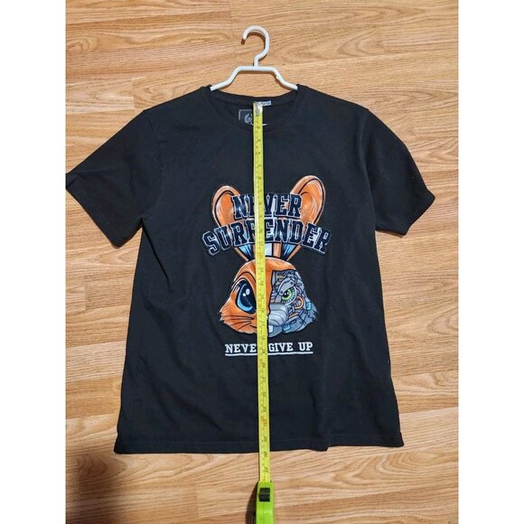 CR 24 Bordo Cromato Medium Black T-Shirt Embroided Never Surrender Pre-Owned - Picture 6 of 9